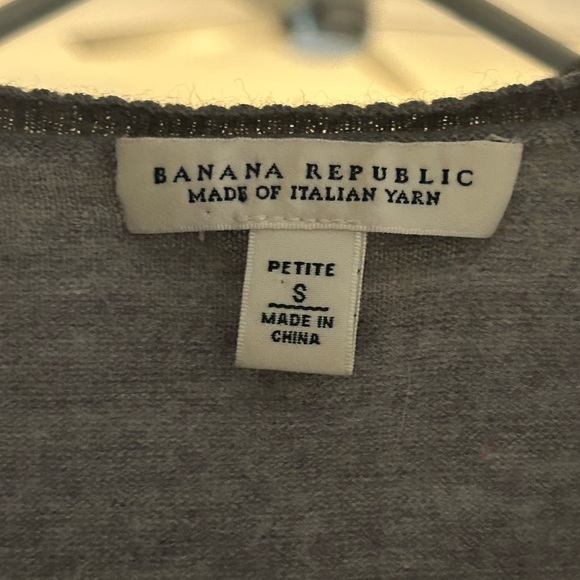 Banana Republic Gray Ruffled Cardigan Petite Small - Picture 3 of 6